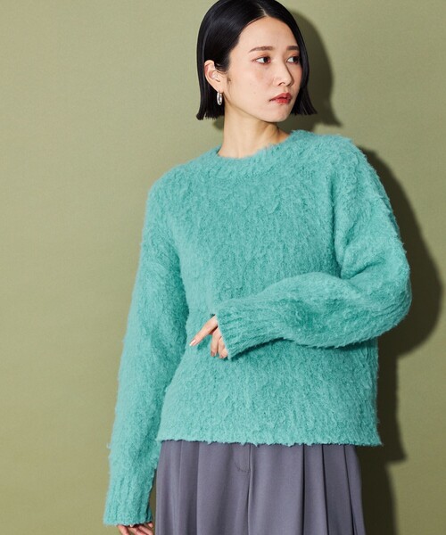 CITEN（シテン）の「＜CITEN＞スーパーシャギーニット（ニット/セーター・レディース・グレー/ベージュ/ライトブルー・FREE）」の9枚目の写真