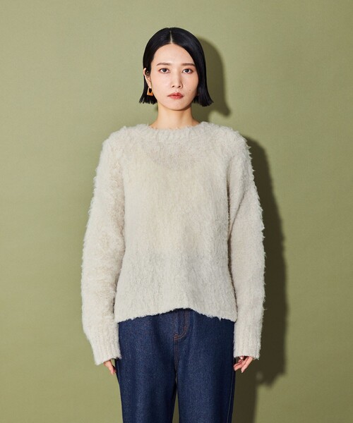 CITEN（シテン）の「＜CITEN＞スーパーシャギーニット（ニット/セーター・レディース・グレー/ベージュ/ライトブルー・FREE）」の11枚目の写真