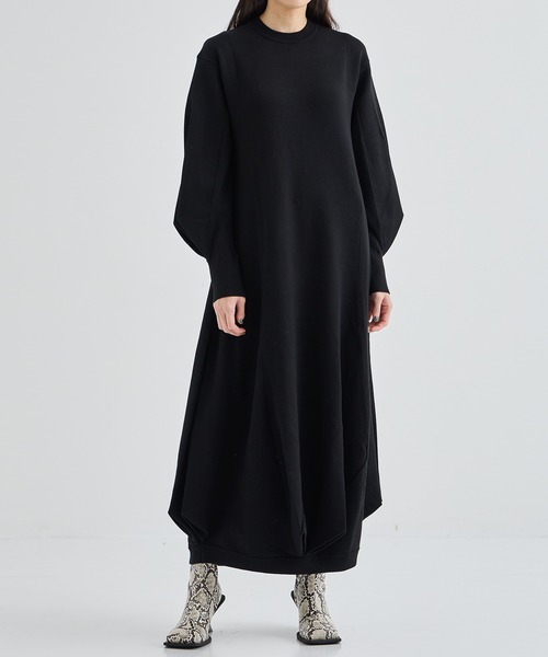 UN3D./アンスリード】W TUCK KNIT OP/ダブルタックニットワンピ
