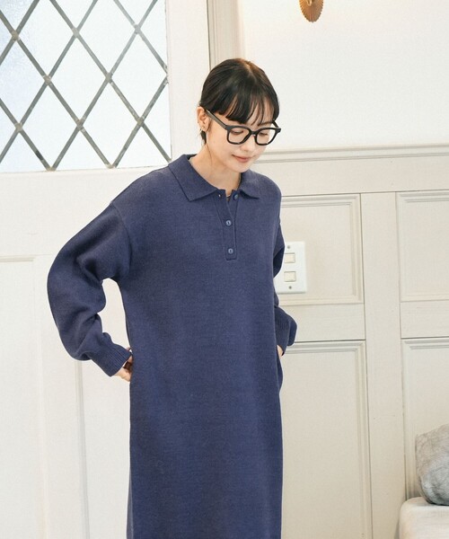 FREAK'S STORE(フリークスストア)の「ポロニットワンピース(ワンピース・レディース・グレー/グリーン/ネイビー・フリ-)」の15枚目の写真