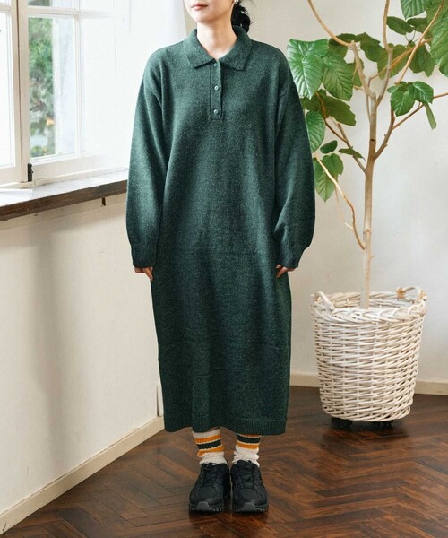 FREAK'S STORE(フリークスストア)の「ポロニットワンピース(ワンピース・レディース・グレー/グリーン/ネイビー・フリ-)」の22枚目の写真