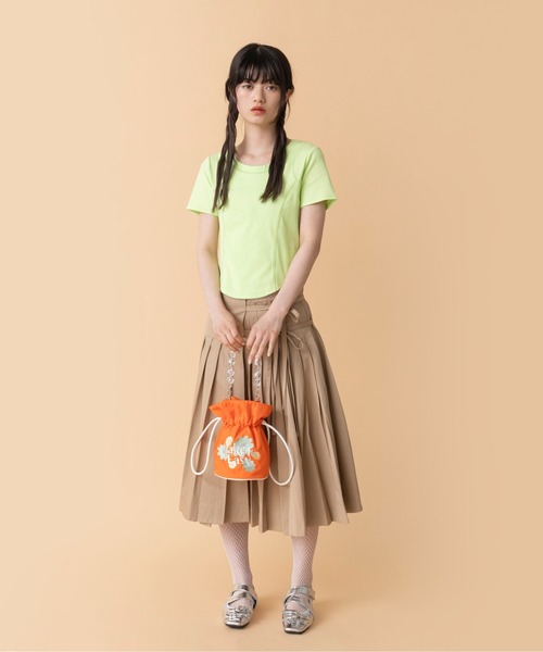 Casselini（キャセリーニ）の「Casselini(キャセリーニ)ビーズハンドル巾着（ハンドバッグ・レディース・オレンジ/ベージュ/ブラック・FREE）」の21枚目の写真