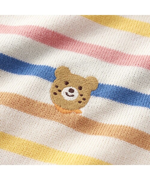 HOT BISCUITS(ホットビスケッツ)の「ボーダー柄 ワンポイント長袖Tシャツ(Tシャツ/カットソー・キッズ・マルチ/ベージュ/サファリグリーン/オレンジ/グリーン・80cm/110cm/90cm/100cm/120cm)」の20枚目の写真