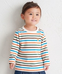 HOT BISCUITS | ボーダー柄 ワンポイント長袖Tシャツ(Tシャツ/カットソー)