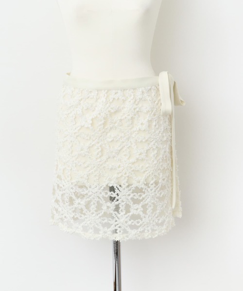 KBF（ケイビーエフ）の「レースラップスカート（スカート・レディース・ブラック/アイボリー・ONE）」の12枚目の写真