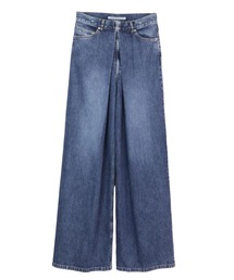 WASHED DENIM WIDE PANTS (SHORT LENGTH)