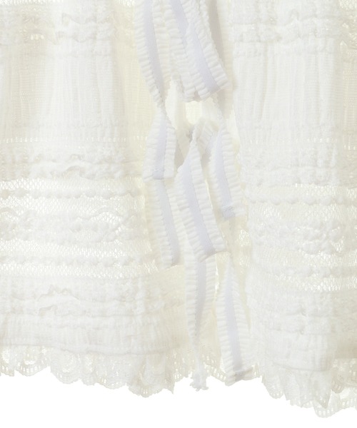 Candy Stripper（キャンディストリッパー）の「LACY APRON スカート（スカート・レディース・ブラック/オフホワイト・FREE）」の6枚目の写真