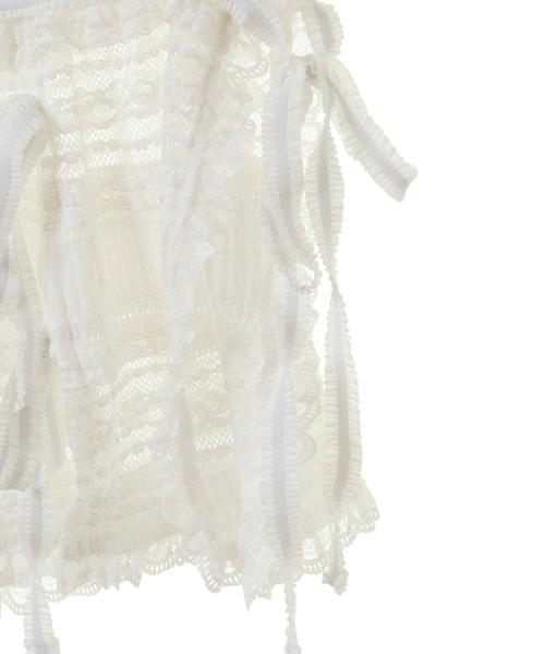 Candy Stripper（キャンディストリッパー）の「LACY APRON スカート（スカート・レディース・ブラック/オフホワイト・FREE）」の7枚目の写真