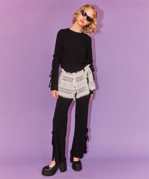 Candy Stripper（キャンディストリッパー）の「LACY APRON スカート（スカート・レディース・ブラック/オフホワイト・FREE）」の21枚目の写真