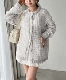 one after another NICE CLAUP | ツイードニットジャケット(カーディガン/ボレロ)