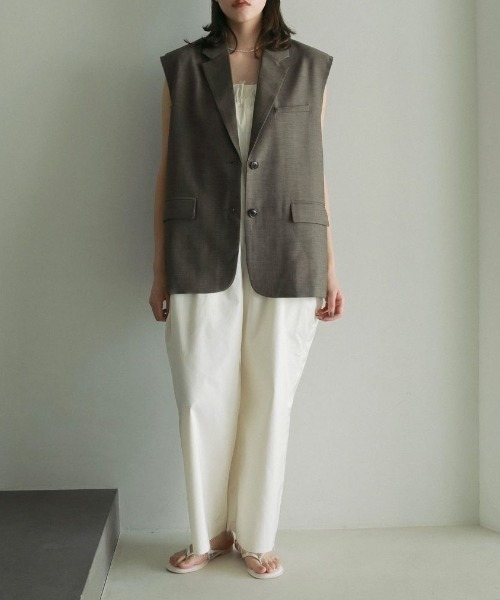 anuke（アンヌーク）の「anuke　Cutoff Over Vest カットオフオーバーベスト/62510103（ベスト・レディース・ブラウン/グレー・36/38）」の9枚目の写真