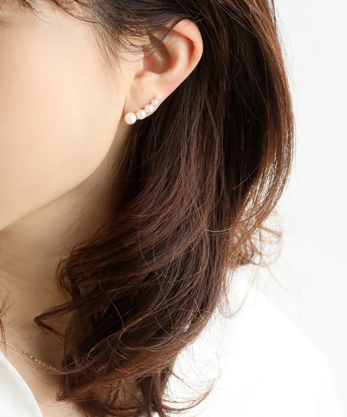 Lilas 5ピースグラデーションパールピアス K10（両耳） 5ピースグラデーションパールピアス K10（両耳）（ピアス（両耳