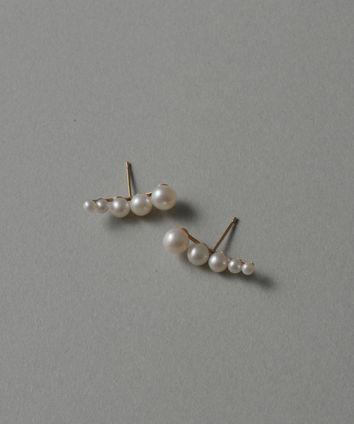 5ピースグラデーションパールピアス K10（両耳）（ピアス（両耳