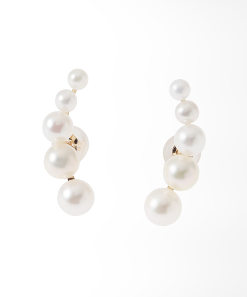 《追加》5ピースグラデーションパールピアス K10（両耳）（ピアス（両耳用））｜Lilas（リラ）