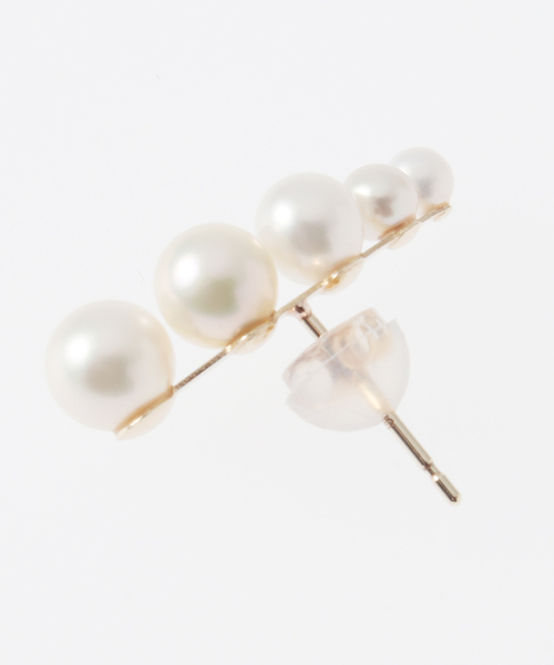 《追加》5ピースグラデーションパールピアス K10（両耳）（ピアス（両耳用））｜Lilas（リラ）