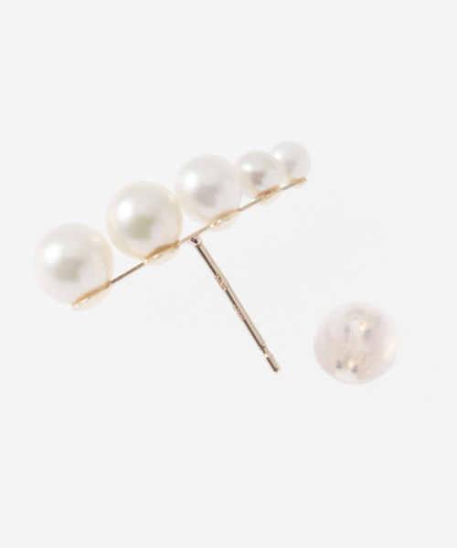 《追加》5ピースグラデーションパールピアス K10（両耳）（ピアス（両耳用））｜Lilas（リラ）
