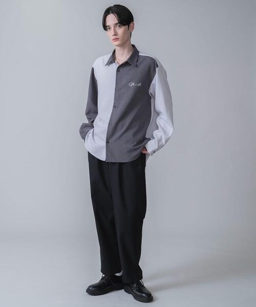 BROWNY（ブラウニー）の「BROWNY/ドライポリカラーブロックロングスリーブシャツ（シャツ/ブラウス・メンズ・ダークグレー/サックスブルー・MEDIUM/LARGE）」の7枚目の写真