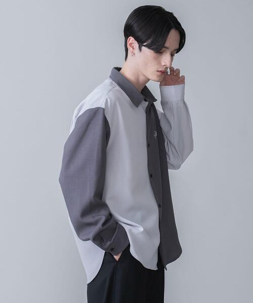 BROWNY（ブラウニー）の「BROWNY/ドライポリカラーブロックロングスリーブシャツ（シャツ/ブラウス・メンズ・ダークグレー/サックスブルー・MEDIUM/LARGE）」の17枚目の写真