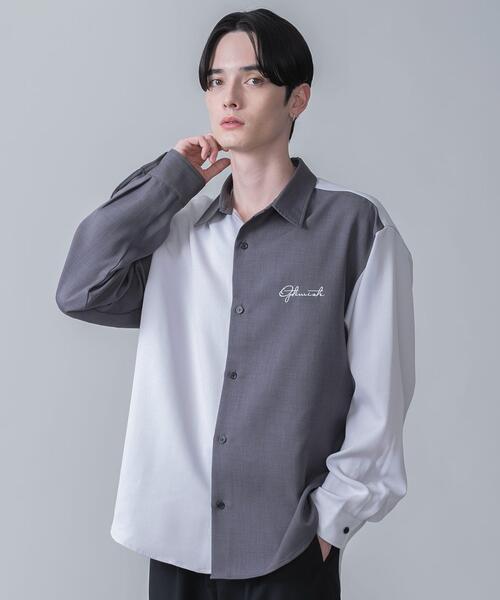 BROWNY（ブラウニー）の「BROWNY/ドライポリカラーブロックロングスリーブシャツ（シャツ/ブラウス・メンズ・ダークグレー/サックスブルー・MEDIUM/LARGE）」の18枚目の写真