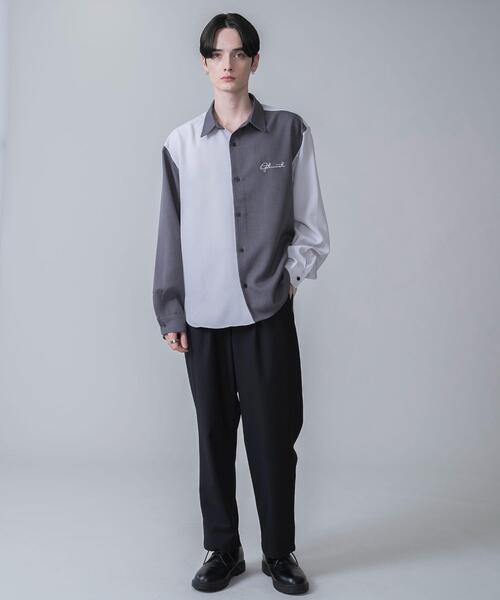 BROWNY（ブラウニー）の「BROWNY/ドライポリカラーブロックロングスリーブシャツ（シャツ/ブラウス・メンズ・ダークグレー/サックスブルー・MEDIUM/LARGE）」の20枚目の写真