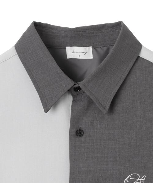 BROWNY（ブラウニー）の「BROWNY/ドライポリカラーブロックロングスリーブシャツ（シャツ/ブラウス・メンズ・ダークグレー/サックスブルー・MEDIUM/LARGE）」の3枚目の写真