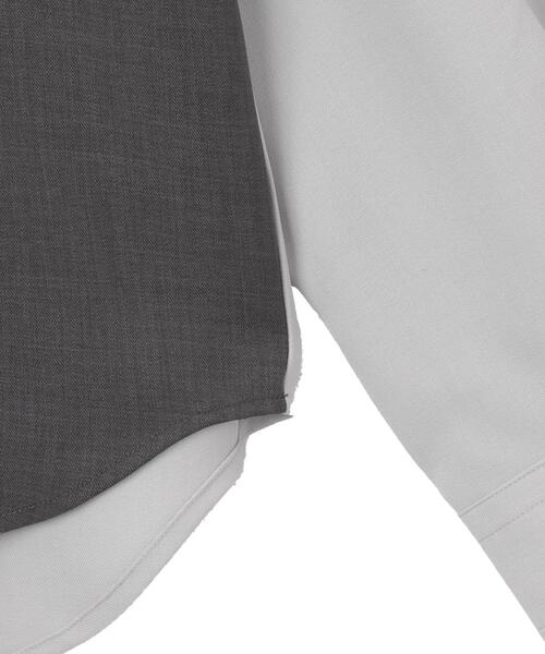 BROWNY（ブラウニー）の「BROWNY/ドライポリカラーブロックロングスリーブシャツ（シャツ/ブラウス・メンズ・ダークグレー/サックスブルー・MEDIUM/LARGE）」の6枚目の写真