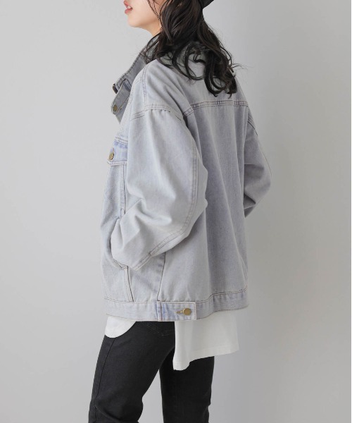 AMELY(エミリー)の「ビンテージ風デニムジャケット(デニムジャケット・レディース・インディゴブルー/ブルー系その他・フリー)」の4枚目の写真