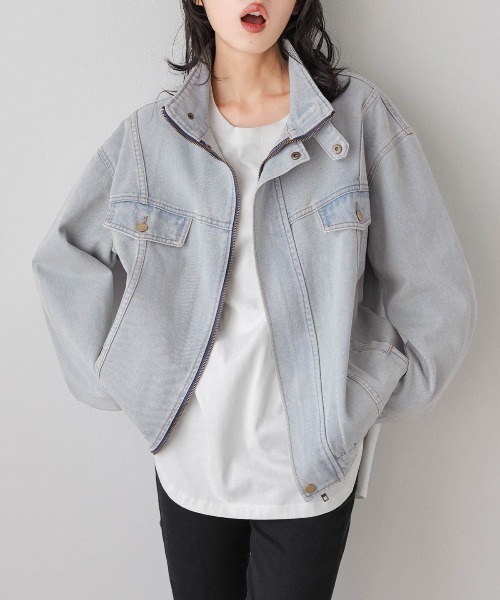 AMELY(エミリー)の「ビンテージ風デニムジャケット(デニムジャケット・レディース・インディゴブルー/ブルー系その他・フリー)」の7枚目の写真