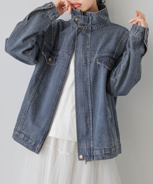 AMELY(エミリー)の「ビンテージ風デニムジャケット(デニムジャケット・レディース・インディゴブルー/ブルー系その他・フリー)」の11枚目の写真