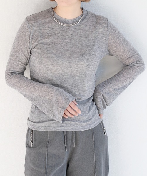 cepo（セポ）の「シアーソデフレアカットソー（Tシャツ/カットソー・レディース・グレー/オフホワイト/イエロー/サックスブルー・M）」の3枚目の写真