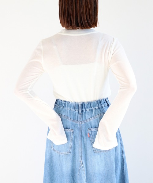 cepo（セポ）の「シアーソデフレアカットソー（Tシャツ/カットソー・レディース・グレー/オフホワイト/イエロー/サックスブルー・M）」の16枚目の写真