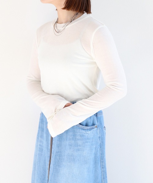 cepo（セポ）の「シアーソデフレアカットソー（Tシャツ/カットソー・レディース・グレー/オフホワイト/イエロー/サックスブルー・M）」の15枚目の写真