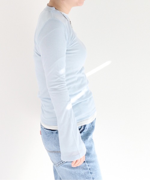 cepo（セポ）の「シアーソデフレアカットソー（Tシャツ/カットソー・レディース・グレー/オフホワイト/イエロー/サックスブルー・M）」の8枚目の写真