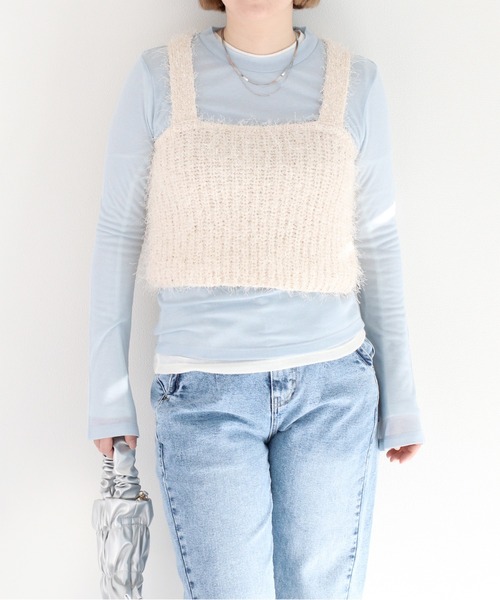 cepo（セポ）の「シアーソデフレアカットソー（Tシャツ/カットソー・レディース・グレー/オフホワイト/イエロー/サックスブルー・M）」の9枚目の写真