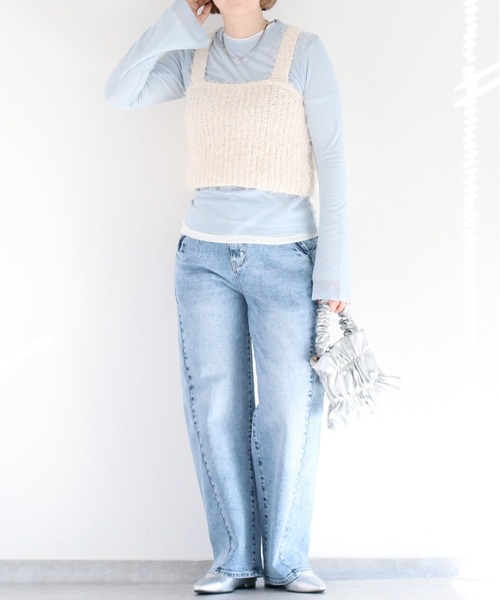 cepo（セポ）の「シアーソデフレアカットソー（Tシャツ/カットソー・レディース・グレー/オフホワイト/イエロー/サックスブルー・M）」の10枚目の写真