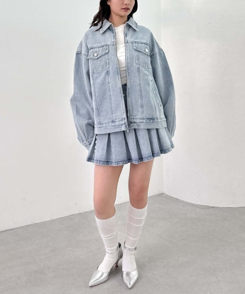 archives（アルシーヴ）の「デニムプリーツミニスカート（スカート・レディース・ベージュ/グレー/ブルー/ブラック・SMALL/MEDIUM）」の14枚目の写真