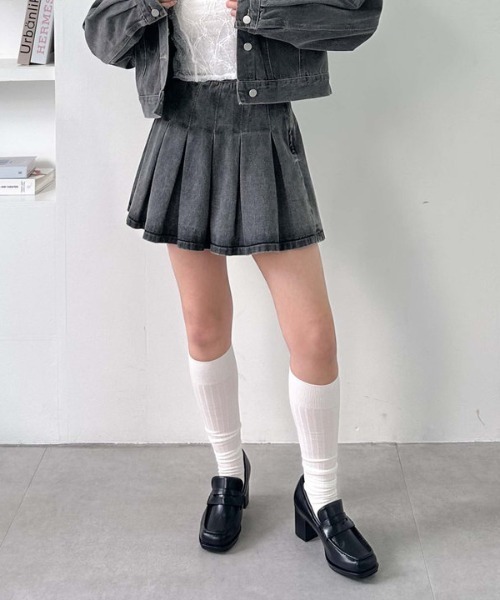 archives（アルシーヴ）の「デニムプリーツミニスカート（スカート・レディース・ベージュ/グレー/ブルー/ブラック・SMALL/MEDIUM）」の22枚目の写真