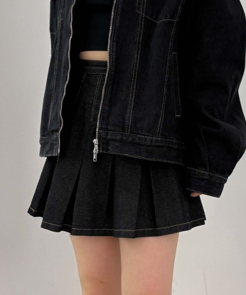 archives（アルシーヴ）の「デニムプリーツミニスカート（スカート・レディース・ベージュ/グレー/ブルー/ブラック・SMALL/MEDIUM）」の15枚目の写真