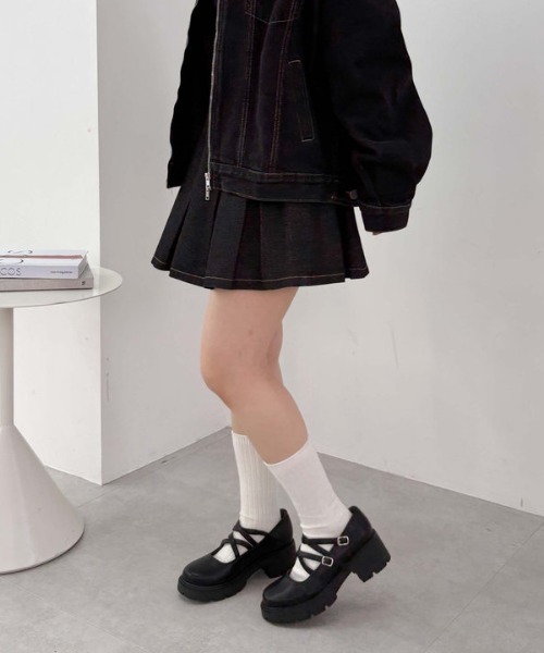 archives（アルシーヴ）の「デニムプリーツミニスカート（スカート・レディース・ベージュ/グレー/ブルー/ブラック・SMALL/MEDIUM）」の17枚目の写真