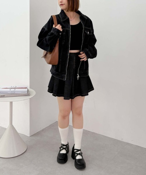 archives（アルシーヴ）の「デニムプリーツミニスカート（スカート・レディース・ベージュ/グレー/ブルー/ブラック・SMALL/MEDIUM）」の20枚目の写真