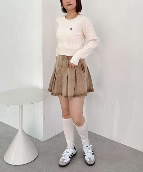 archives（アルシーヴ）の「デニムプリーツミニスカート（スカート・レディース・ベージュ/グレー/ブルー/ブラック・SMALL/MEDIUM）」の6枚目の写真