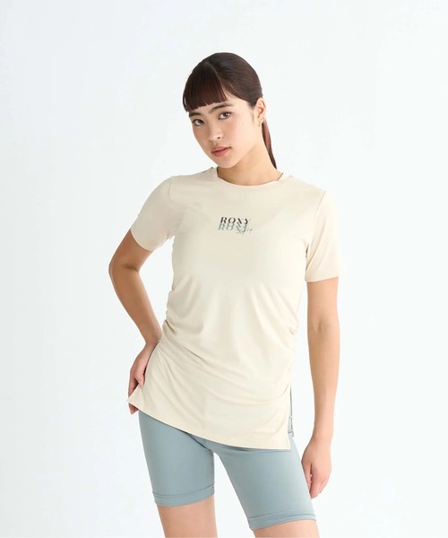 ROXY(ロキシー)の「TAKE YOUR TIME /ロキシー水陸両用サイドスリット半袖Tシャツ(Tシャツ/カットソー・レディース・カーキ/ベージュ/ブラック・MEDIUM/LARGE/SMALL)」の1枚目の写真