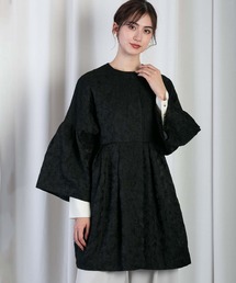 RAW FUDGE | ボタニカルジャガードコート(ノーカラーコート)