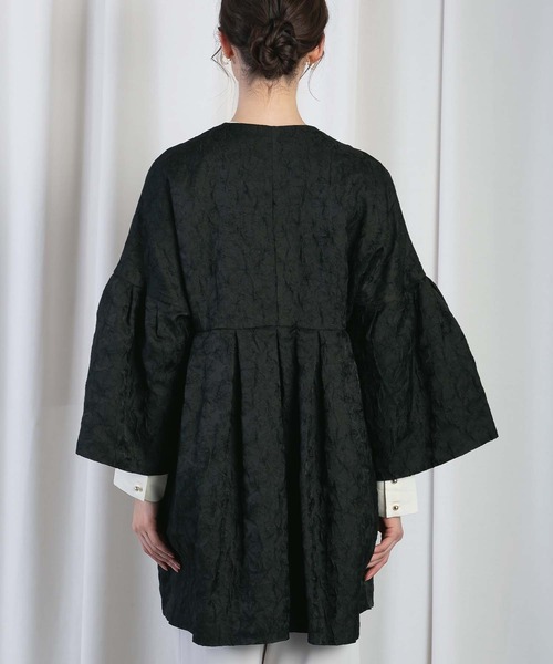 RAW FUDGE（ローファッジ）の「ボタニカルジャガードコート（ノーカラーコート・レディース・ブラック・M）」の16枚目の写真