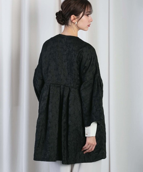 RAW FUDGE（ローファッジ）の「ボタニカルジャガードコート（ノーカラーコート・レディース・ブラック・M）」の17枚目の写真