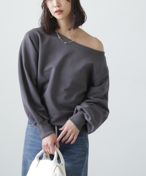 FREE'S MART（フリーズマート）の「◆オフショルスウェット（スウェット・レディース・ホワイト/ブラック/ホワイト系その他・FREE）」の5枚目の写真