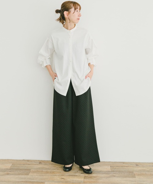 ITEMS URBANRESEARCH(アイテムズ アーバンリサーチ)の「バンドカラーソデタックカットソー(Tシャツ/カットソー・レディース・ストライプ/ホワイト・FREE)」の6枚目の写真