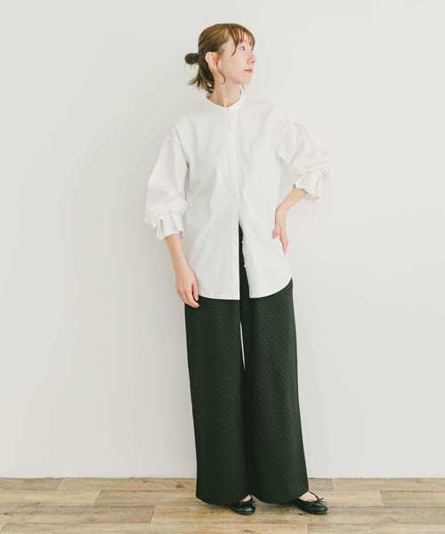 ITEMS URBANRESEARCH(アイテムズ アーバンリサーチ)の「バンドカラーソデタックカットソー(Tシャツ/カットソー・レディース・ストライプ/ホワイト・FREE)」の8枚目の写真