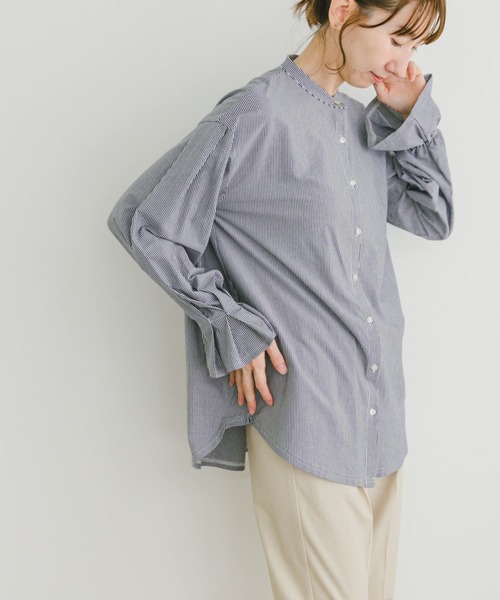 ITEMS URBANRESEARCH(アイテムズ アーバンリサーチ)の「バンドカラーソデタックカットソー(Tシャツ/カットソー・レディース・ストライプ/ホワイト・FREE)」の10枚目の写真