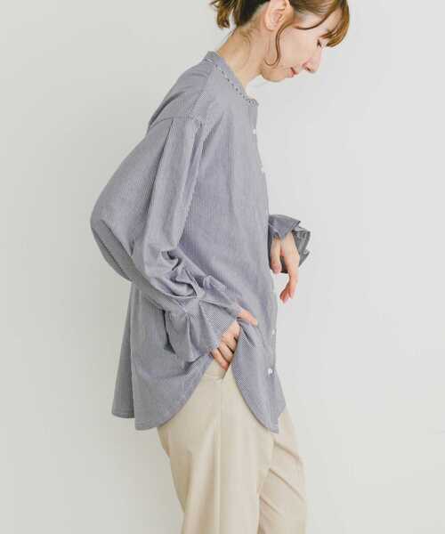ITEMS URBANRESEARCH(アイテムズ アーバンリサーチ)の「バンドカラーソデタックカットソー(Tシャツ/カットソー・レディース・ストライプ/ホワイト・FREE)」の11枚目の写真